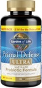 Garden of Life Probiotics for Digestive Health and Gut Health Balance, Primal Defense Ultra Ultimate Formula, 15 Billion CFU y 13 Strains Plus HSOs, Vegetarian y Gluten Free, 216 Capsules