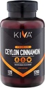 Kiva Premium Ceylon Cinnamon Powder Capsules (120 Veggie Capsules), puro Ceylon Cinnamon de Sri Lanka, Vegan, Non-GMO, sin gluten