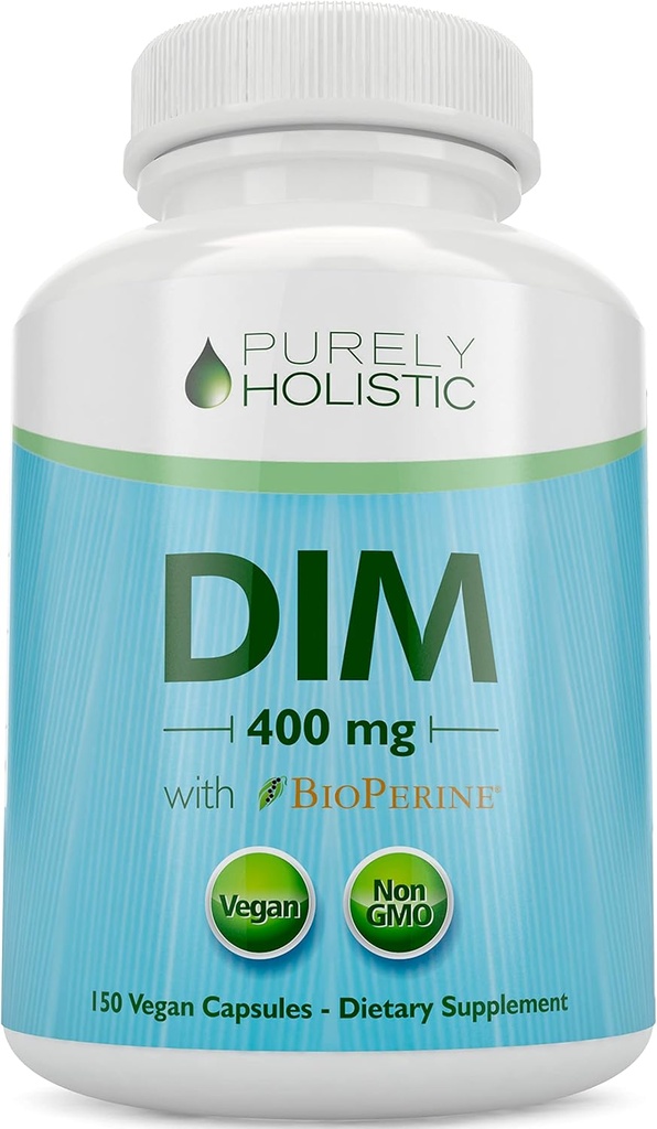 DIM Supplement 400mg Plus Bioperine - 150 Vegan Capsules - 5 Month Supply - Hormone Balance for Women & Men - High Strength Diindolylmethane