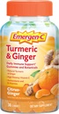 Emergen-C Citrus-Ginger Gummies, Turmeric y Ginger, Immune Support Natural Flavors With High Potency Vitamin C, Back to School Essentials - 36 Count