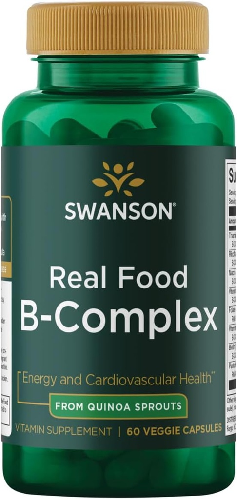Swanson Real Food Vitamin B-Complex 60 Veg Capsules