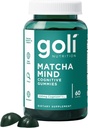 Goli Matcha Mind Gummies - 60 Conde - Green Tea Leaves Powder with Cognizin for Focus, Atención y Salud Cerebro, Vegan, Non-GMO, Gluten-Free & Gelatin Free.