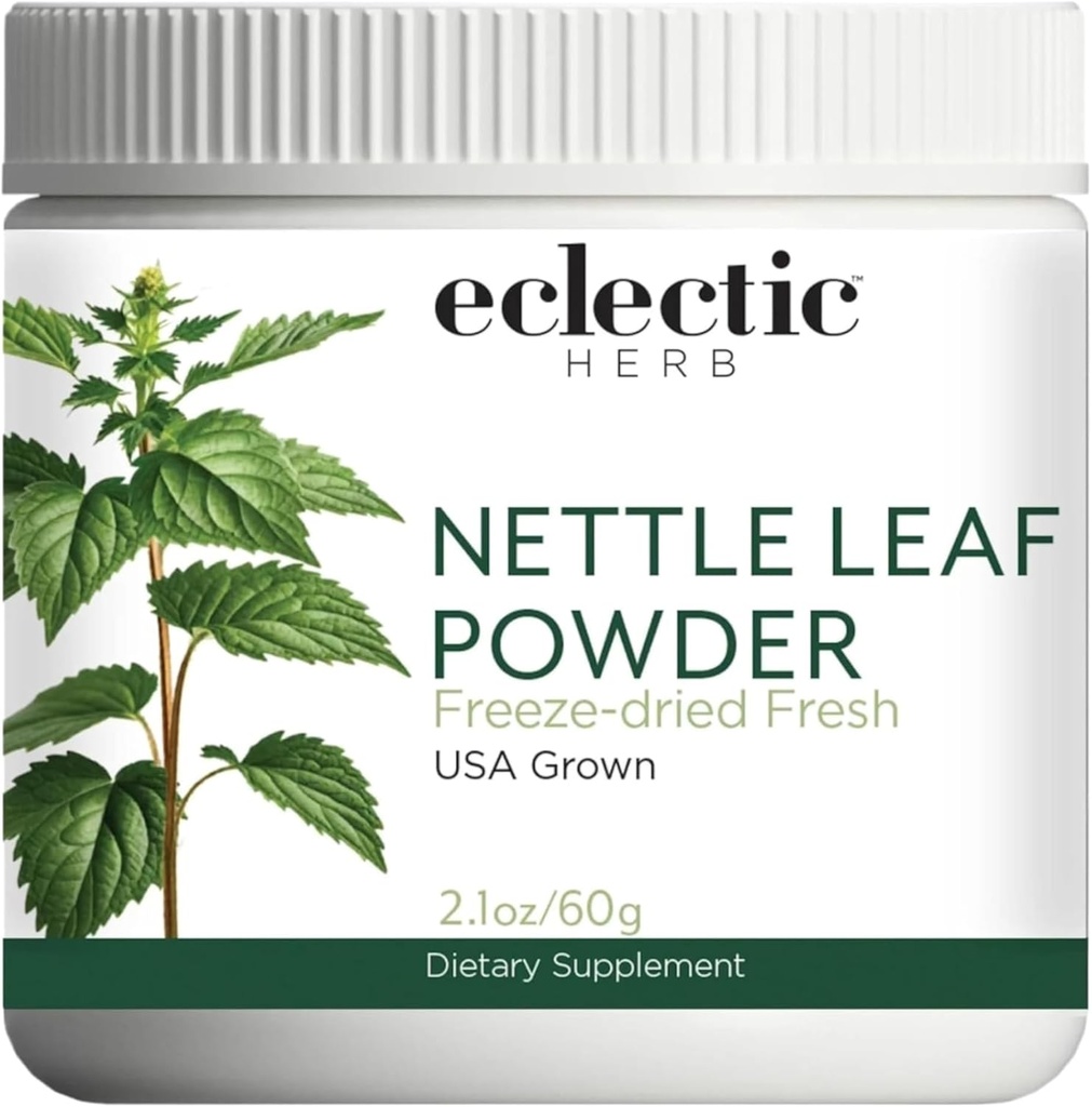 Eclectic Institute Raw Fresh Freeze-Dried Nettle Leaf Whole Food Powder tención 2.1 oz (60 g)