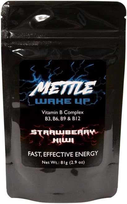 Bebida de energía Powder - 75 Sirve para Sugar Gratis ← 200mg Caffeine - Mettle Energy Drink Mix (Strawberry Kiwi)