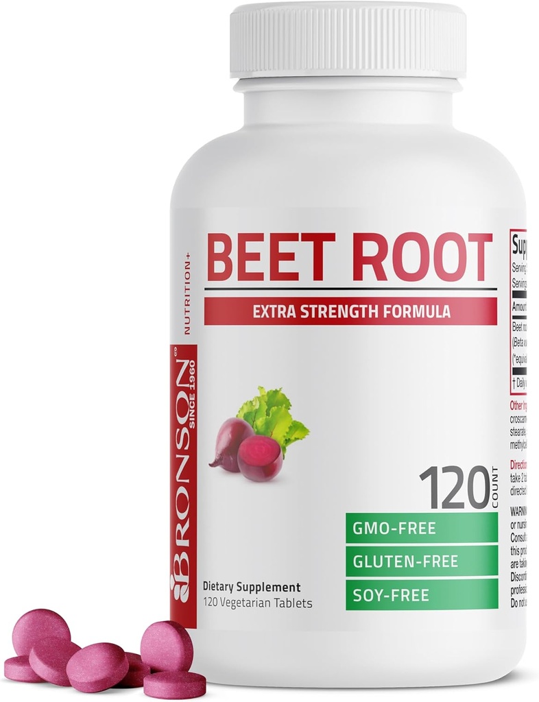 Bronson Beet Root Extra Strength, Non-GMO, 120 Vegetarian Tablets