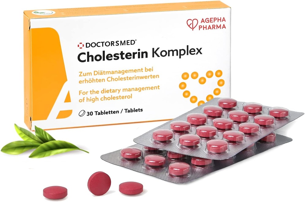 Cholesterin Komplex TEN 30 Tablas Vegan TENIDO Suplemento para mantener los niveles de colesterol Ø Yeast Rice Red Extract with Monacolin K ANTE Gluten-Free, Lactose-Free TEN Manufactured in Europe