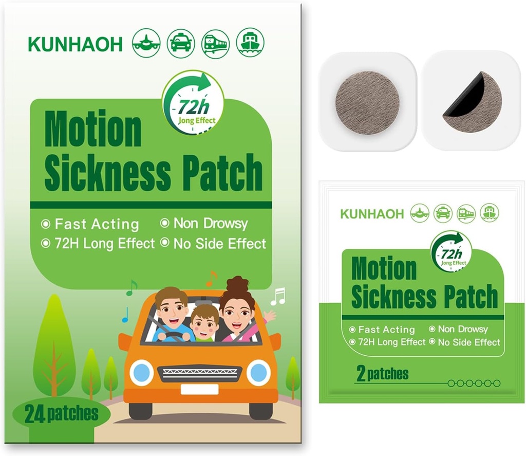 Motion Patches de enfermedad, Sea Sickness Patch con impermeable y no somnoliento 24 Cuenta