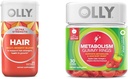 OLLY Ultra Strength Hair Softgels, apoya la salud del cabello, biotina, queratina & Metabolismo anillos de goma, vinagre de manzana, vitamina B12, cromo