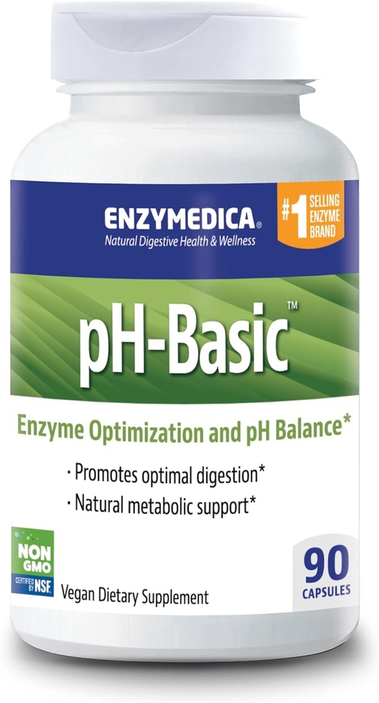 Enzymedica, pH-Basic, Incluye Enzimas Digestivas, Nutrientes " Herbs, apoya la digestión saludable " pH Balance, 90 Cuenta - FFP