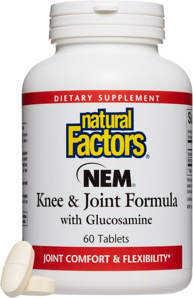 Natural Factors, NEM Knee & Joint Formula, Promotes Flexibility and Comfort, 60 Tablets