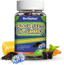 Mangas de aceite de semilla negra, aceite de semilla de comino negro orgánico, aceite de semilla de comino negro orgánico 500 mg, semillas negras y gaviotas de miel, Vegan, 60 Gummies