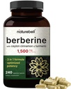 Suplemento bereberina 1500mg con 1000mg Ceylon Cinnamon & 300mg Turmeric, 240 Veggie Capsules  97% Pura bereberina HCL ← Apoya Niveles de azúcar equilibrados & Heart Health TEN Vegan, Non-GMO