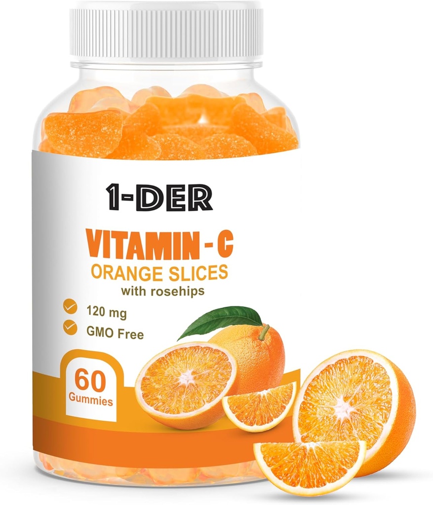 Vitamina C Gummies 120mg - Immune Support Suplemento ← Orange Flavored Gummies ¦ Boost Energy and Well-Being ← Non-GMO, Gluten-Free Daily Health Supplements tención 60 Conde