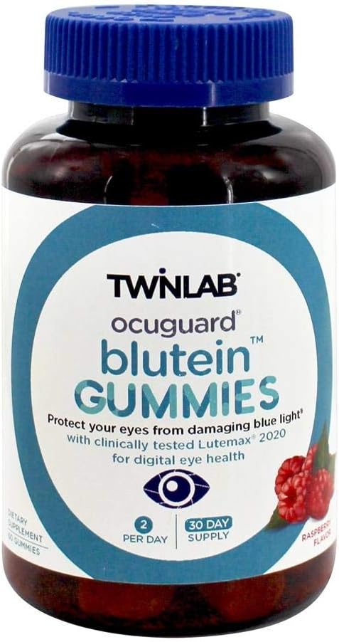 Twinlab Lutein Ocuguard Blutein Adult Gummies ◾ 60 Contiene Zeaxanthin " Lutein for Blue Light Proteciton ANTERIED Eye Vitamins