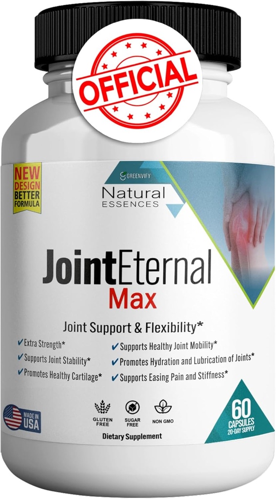 Suplemento de Apoyo Conjunto Eterno Max Natural Esencias, 60 Capsules 20 Days Supply, Gluten Free, Sugar Free, Non-GMO, Made in USA (1)