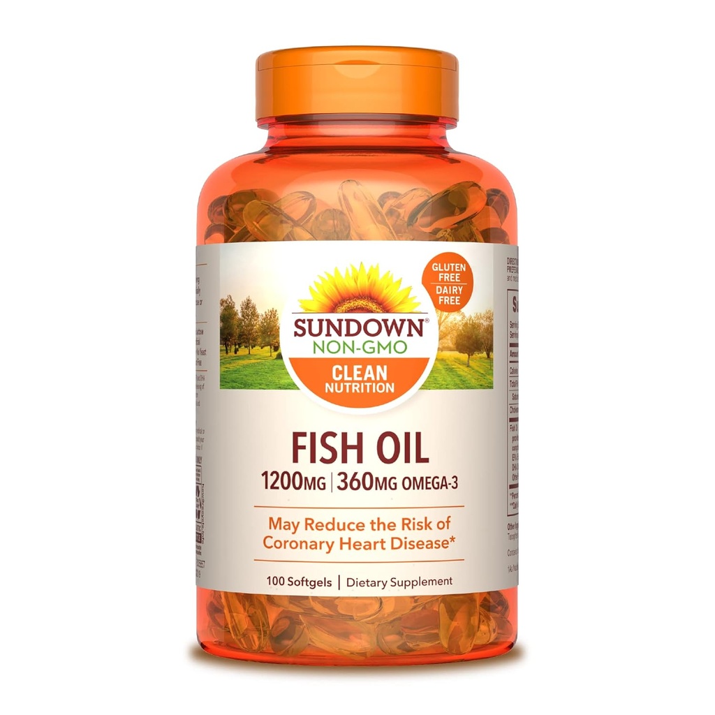 Sundown Fish Oil 1200 mg, 100 Softgels