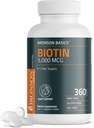 Bronson Biotin 5,000 MCG apoya el cabello saludable, la piel " uñas " producción de energía - alta potencia de apoyo de la belleza - no GMO, 360 tabletas vegetarianas