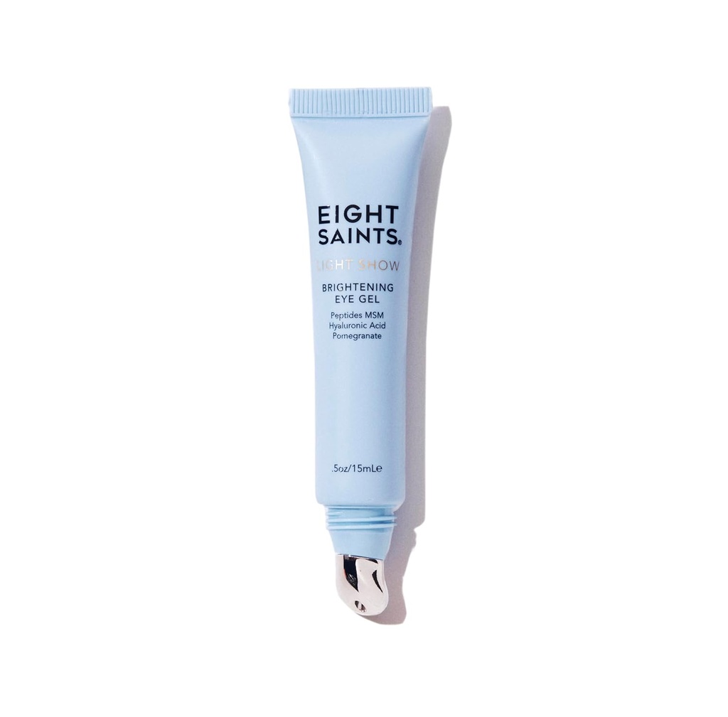 Ocho Saints Light Show Luminoso Ojo Gel, Natural y Orgánica Anti Aging Cooling Eye Gel para reducir la pureza, las arrugas y las calmas bajo la piel del ojo, 0,5 onzas