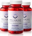 Reluminas Advance Nutrition Gluta 1000 - Reducido L-Glutathione, Alfa Lipoic Acid &amp; Rose HIPS - Antioxidant Support for Skin &amp; General Wellness - 60 Veg Capsules x 3 Botellas (90-Day Supply)