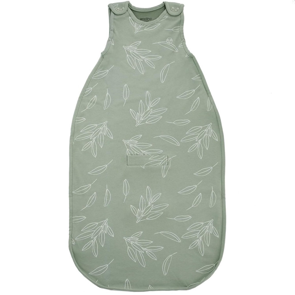 Woolino Toddler Sleeping Bag, 4 Season Merino Wool and Organic Cotton Baby Sleep Bag o Sack, 2-4 Years, Sage