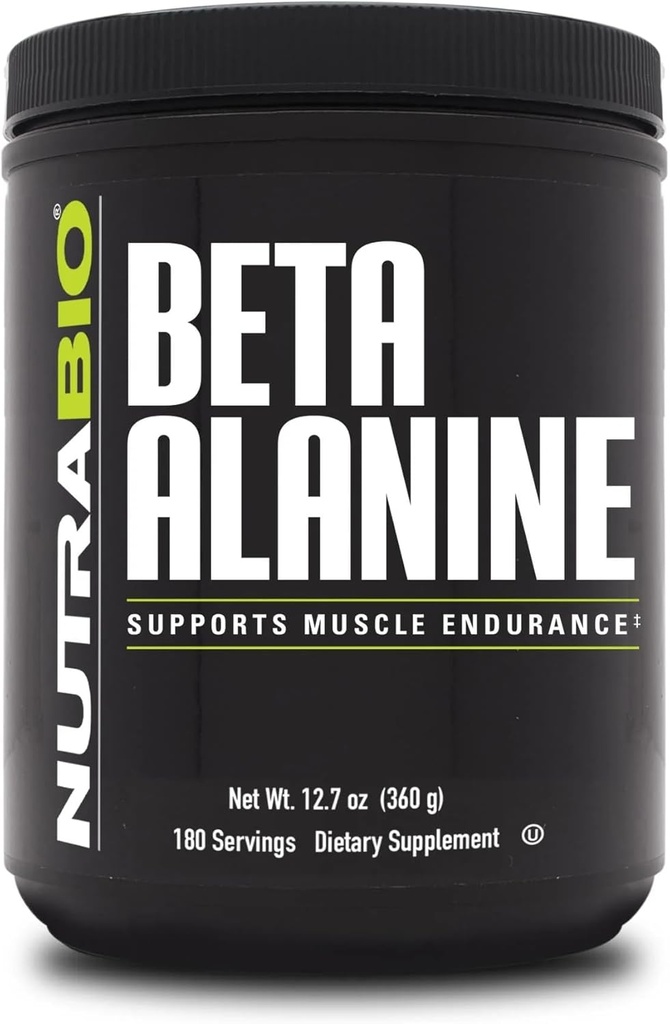 NutraBio Beta Alanine Pre-Workout Suplemento - Beta Alanine Powder- 360g Powder