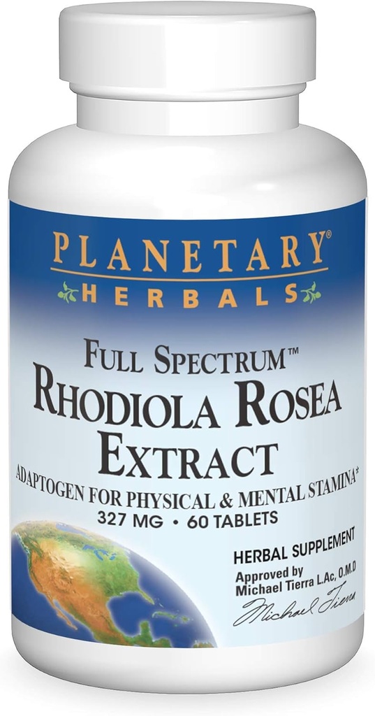 Planetary Herbals Full Spectrum Rhodiola Rosea Extract Tablets, 60 Count