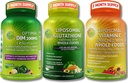 Total Immune, Hormonal & Antioxidant Support Bundle for Women &amp; Men – Liposomal Glutathione 500mg + Liposomal Vitamina C 1500mg + DIM 200mg con BioPerine® & cruciferous Whole Foods – Vegan " Non-GMO
