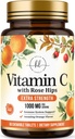 Vitamina C Suplemento 1000mg - Extra Fuerza con Rose Hips Bioflavonoids - Sugar Vitamina C Píldoras Chewable, Vit C de la Naturaleza para Apoyo Inmunitario y Protección Antioxidante - 60 Tabletas Chewable
