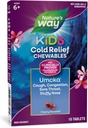 Manera de la Naturaleza Niños Cold Relief Chewables, Umcka, Ages 6+, Shortens Duración y Reduce la Severidad, Multi-Symptom Cold Remedy, Non-Drowsy, Cherry Flavored, 10 Tablets