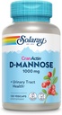 SOLARAY D-Mannose 1000mg con extracto de arándano CranActin - D Mannose y suplemento de arándano con vitamina C - apoya la salud del tracto urinario - Vegan, garantía de 60 días
