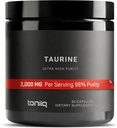Suplemento de Toniiq 2000mg Taurine - Capsules de Polvo de Alta Pureza Taurina, 98% + laboratorio de terceros probado - Potente, No GMO, libre de gluten, eficaz Fórmula 45 Serviciones óptimas por botella