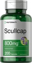 Horbäach Scullcap Capsules TEN 800 mg ANTE 200 Conde TENIDO Max Potency, Value Size TENIDO NO GMO Y Gluten Suplemento gratuito ANTE Scutellaria Baicalensis