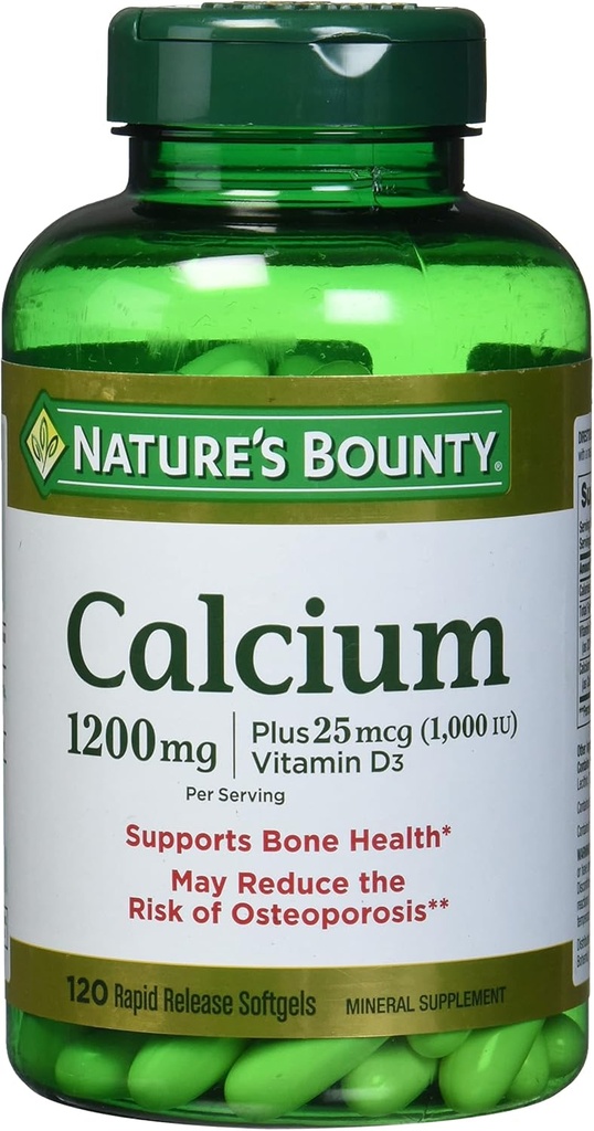 Bounty Calcium Absorbable 1200 mg con Vitamin D Liquid Filled, 120 Conde
