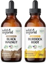 Wild &amp; Organic Black Walnut Tincture 4 fl oz &amp; Burdock Root Tincture 4 fl oz
