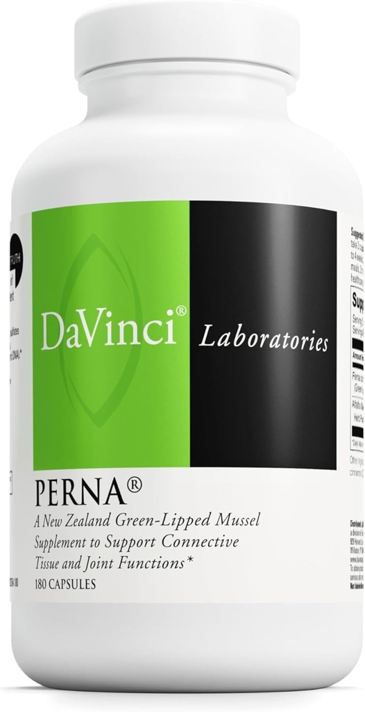 DAVINCI Labs Perna - Ayuda a apoyar la salud conjunta con el mejillón verde neozelandés, una fuente de Omega-3, 6, 9 ácidos grasos, Glucosamina " Condroitina - 180 cápsulas (90 piezas)