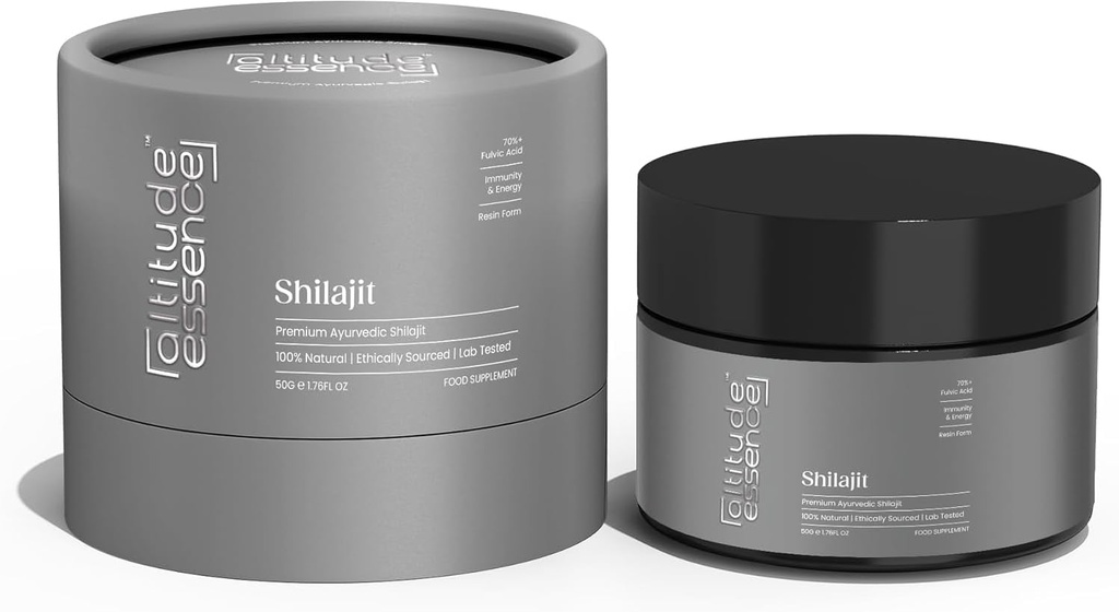 Shilajit, Puro Himalayan Orgánica Shilajit Resin, Alto Potency Gold Grade 85+ Trace Minerals " Fulvic Acid for Energy, Metabolism " Immune Support Supplement for Men " Women (50 gramos)