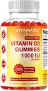 Vitamatic Sugar Free Vitamin D3-120 Pectin Based Gummies - Great Taste - Huesos saludables, Mood &amp; Immune System Function - Non-GMO - 120 Servings (1000 IU)