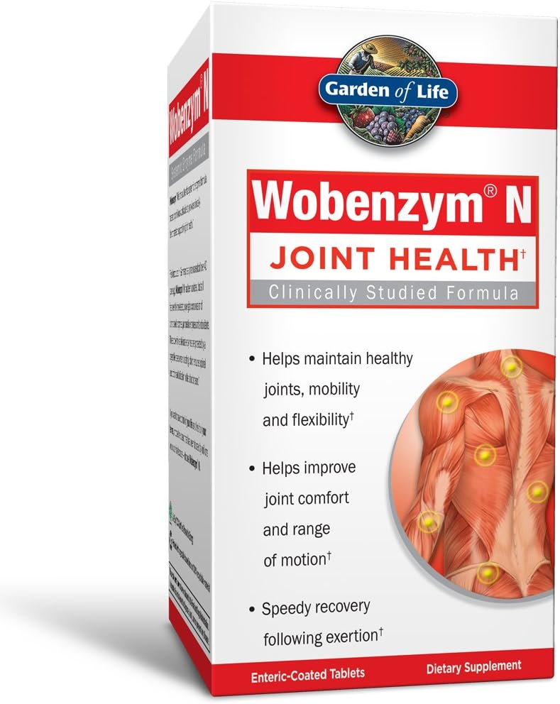 Suplemento Conjunto Jardín de Vida para Hombres y Mujeres - Wobenzym N Enzymes Sistémicos, Fórmula clínicamente estudiada para Juntas Saludables, Movilidad, Flexibilidad, Recuperación post-ejercicio, Gratuito de 100 Tabletas
