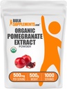 BulkSupplements.com Organic Pomegranate Extract Powder - Organic Pomegranate Powder, Polyphenols Supplement, Antioxidant Supplement - Gluten Free, 500mg per Serving, 500g (1.1 lbs) (Pack of 1)