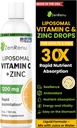 Zenrenu Liposomal Vitamina C y Zinc Liquid Drink for Adults &amp; Kids - Non GMO Sunflower Lecithin - Max Antioxidant &amp; Immune Support, 5 oz / 150 ml