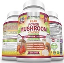 FRESH HEALTHCARE Mushroom Suplemento - Lions Mane, Cordyceps, Reishi, Turquía Tail, y Shitake - Immune y Brain Support - Peak Power Mushroom Suplemento - 90 cápsulas Vegan