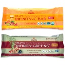 Infinity Greens Bundle, 1 Box Green Superfood Bares (12 Pack), 1 Box Organic Vitamin C Snack Bares (12 Pack)