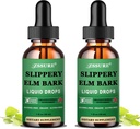 (2 Pack) Resbaladizo Elm Bark gotas líquidas, Puro resbaladizo orgánico Elm Extracto 1000mg para Digestivo Gut Health, Liquid Slippery Elm Tincture Herbal Suplemento, Vegan, Alcohol Gratis, No Gluten Free