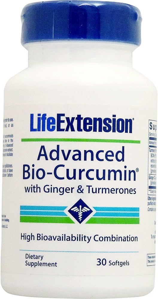 Ampliación de vida Bio-Curcumin avanzada con Ginger & Turmerones, 30 softgels