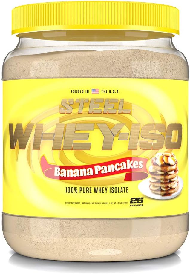 Suplementos de acero Whey-Iso ← Whey Isolate Protein Powder Silencio rápido Absorbing ← Lean Muscle Growth  Easy Digestion ← Gluten Free ← Low Carb ← 25 Serving (Banana Pancakes)