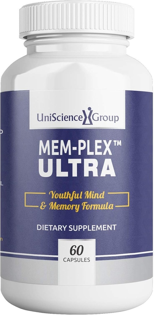 Mem-Plex Ultra, Natural Memory Support Suplemento con Phosphatidyl Serine, Bacopa Monniera Extracto y Neurofactor Whole Coffee Fruit Extract, 60 cápsulas
