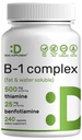 DEAL SUPPLEMENT Vitamin B1 500mg with Benfotiamine, 240 Capsules – 2 in 1 Enhanced Formula – Fat & Water Soluble Thiamine B1 Supplement – Third Party Tested, Non-GMO, No Gluten
