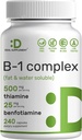 SUPLEMENTO DEAL Vitamina B1 500mg con Benfotiamine, 240 cápsulas – 2 en 1 Fórmula mejorada – Fat & Water Soluble Thiamine B1 Suplemento – Tercero testado, No GMO, No Gluten