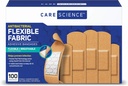 Care Science Fabric Adhesive Bandages, 100 ct Tamaños surtidos TEN Flexible + Protección transpirable ayuda a prevenir la infección por primeros auxilios y cuidado de heridas