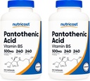 Ácido Pantoténico Nutricost (Vitamin B5) 500 mg, 240 cápsulas (2 botellas)